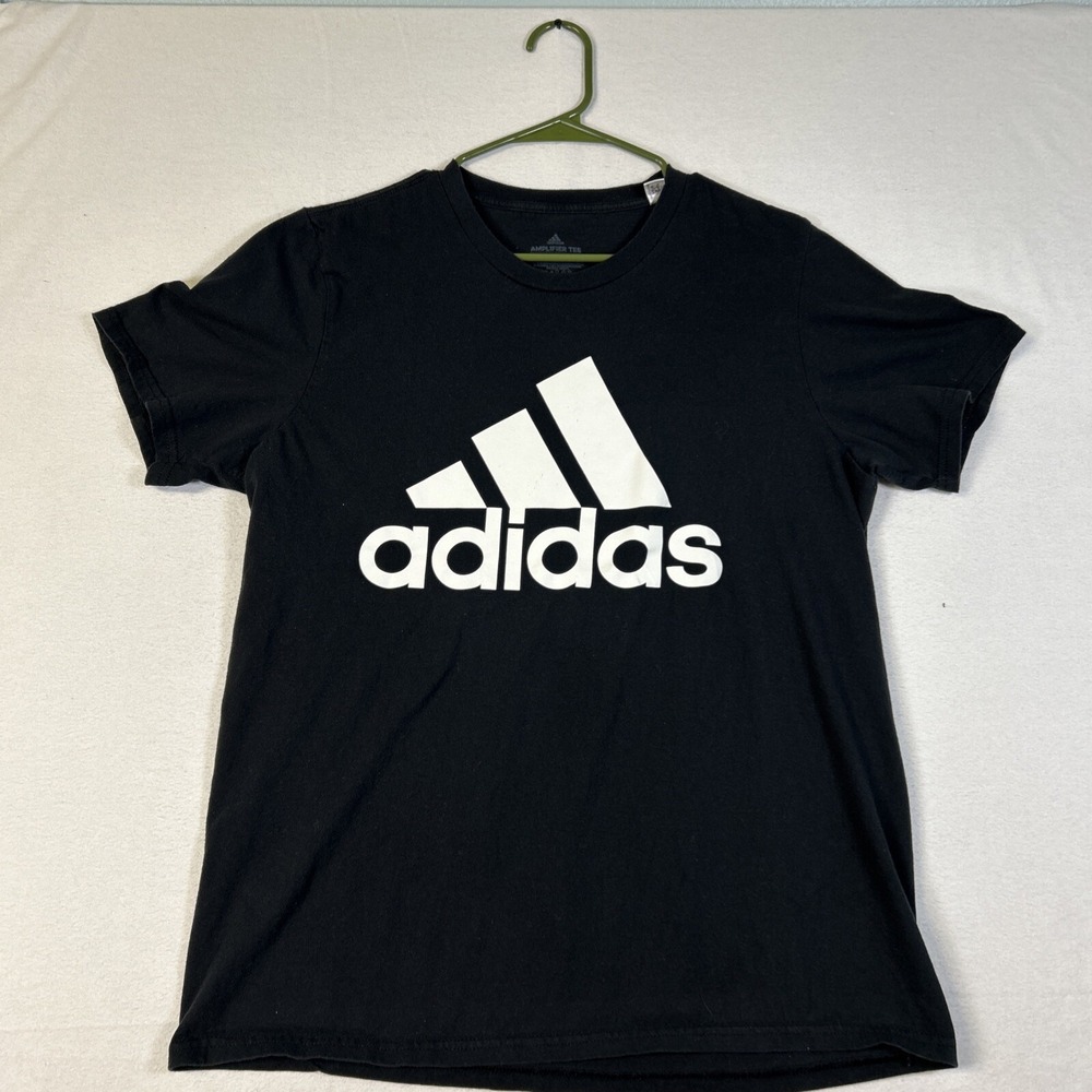 adidas Badge of Sport Tee Mens T-Shirt Black Large Amplifier Logo ED9605